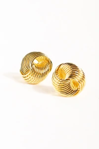 Brinco Nó Elos Banho Ouro 18K