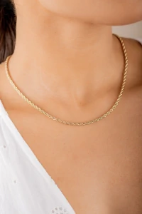 Colar Cordão Baiano Banho Ouro 18K