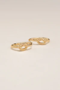 Brinco Argola Nó Texturizada Banho Ouro 18K