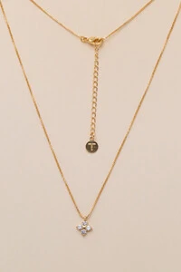 Colar Biarritz Trevo Zircônia Banho Ouro 18K