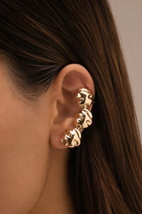 Brinco Dourado Earcuff Dunas