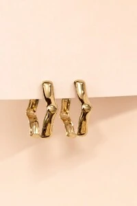 Brinco Dourado Argola Sextavada