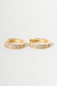 Argola Click Zircônia Cristal Banho Ouro 18K