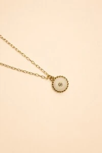 Colar Dourado Pastilha Resina Zircônia Cristal