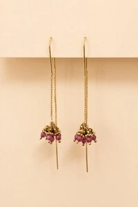 Brinco Fiore Mini Zirconia Rosa Hematita