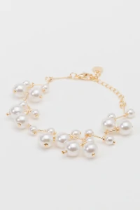 Pulseira Dourada Pérola Zig Zag
