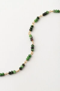 Pulseira Rubizoisita Banho Ouro 18K