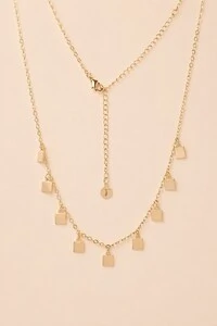 Colar Dourado Choker Cubos