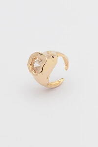Anel Dourado Vesúvio Zircônia Cristal