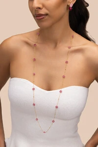 Colar Longo Fiore Primavera Banho Ouro 18K