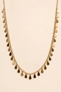 Colar Dourado Longo Gotas