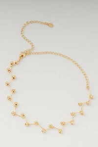 Colar Choker Dourado Zig Zag Bubbles P