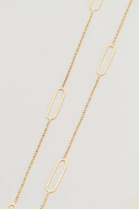 Colar Dourado Longo Elos Slim