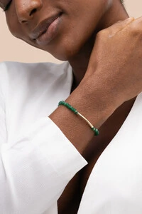 Pulseira Dourada Gaia Jade Verde
