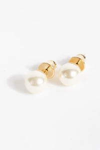 Brinco Bolinha Pérola 10 mm Banho Ouro 18k