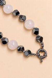 Colar Prateado Cloud Jade Branca