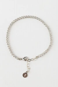 Pulseira Riviera Prateada Zircônia Redonda