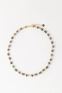 Colar Sodalita Banho Ouro 18K