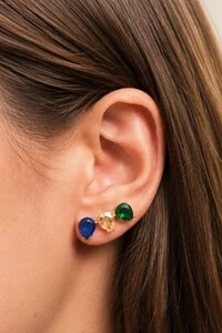 Brinco Dourado Earcuff Cristais Color