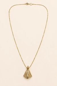 Colar Nossa Senhora Aparecida Banho Ouro 18K