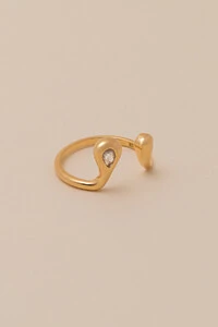 Anel Gotas Zircônia Banho Ouro 18K
