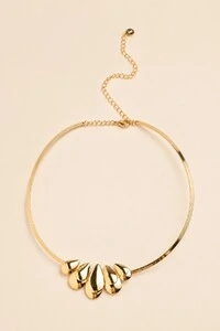 Colar Choker Dourado Aro Gotas