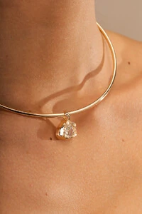 Colar Aro Dourado Vesúvio Zircônia Cristal