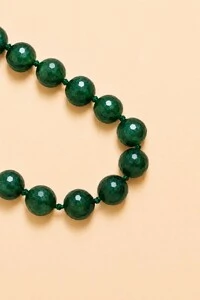 Colar Ayla Jade Verde Banho Ouro 18K