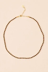 Colar Choker Goldstone Verde Banho Ouro 18k