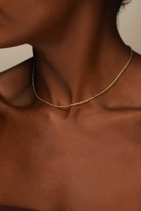 Colar Choker Cordão Baiano Banho Ouro 18K