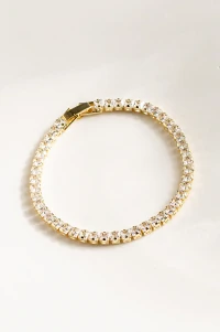 Pulseira Dourada Riviera Zircônia Quadrada