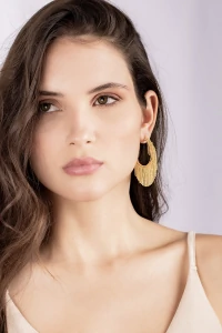 Brinco Argola Franja Dourado