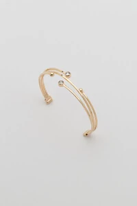 Pulseira Dourada Fios Zircônia