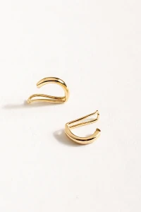 Brinco Dupla De Piercing Fake Liso Banho Ouro 18k