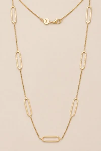 Colar Dourado Longo Elos Slim