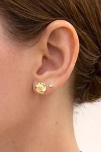 Brinco Flor Banho Ouro 18K