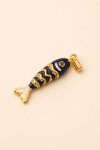 Pingente Dourado Peixinho Esmaltado