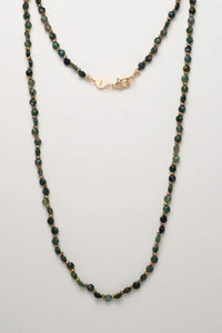 Colar Dawn Jasper Jade Oceano Banho Ouro 18K