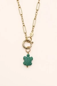 Pingente Tartaruga Turquesa Banho Ouro 18K