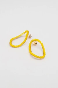 Brinco Dourado Oval Vidrilho Lime