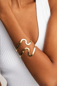 Pulseira Bracelete Dourado Fio Duplo