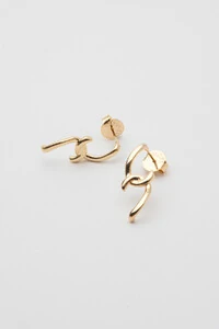 Brinco Fio Entrelaçado Banho Ouro18K