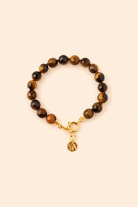 Pulseira Vereda Olho de Tigre Banho Ouro 18K