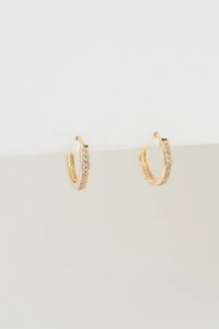 Brinco Argola Zircônia Banho Ouro 18K