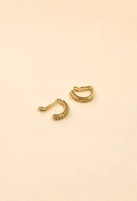 Piercing Fake Dupla Fio Zircônia Banho Ouro 18k