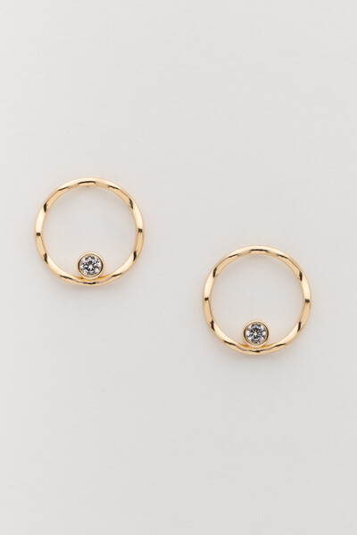 FotoBrinco Aro Orgânico Zircônia Banho Ouro 18K