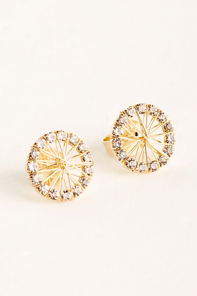 Foto Brinco Pizza P Aramado Strass Dourado