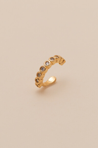 Foto Piercing Fake Micro Zircônia Pé Banho Ouro 18K