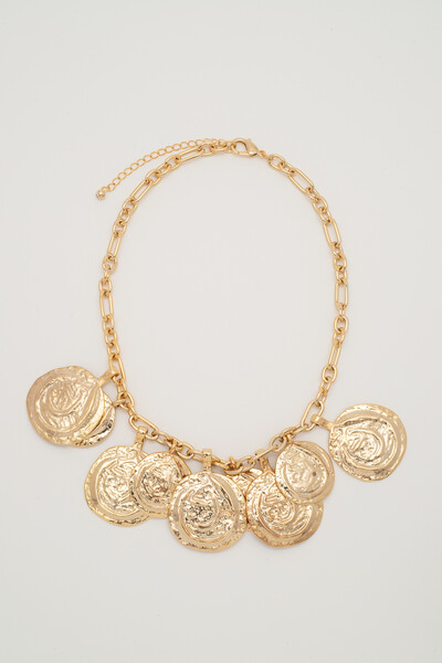 Foto Colar Dourado Placas Orgânicas