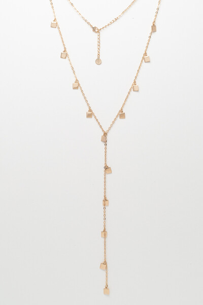 Foto Colar Dourado Gravata Cubos